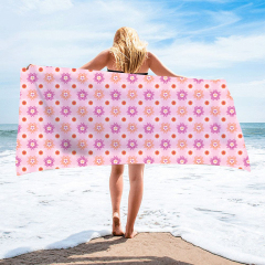 Pink stars printing square towel