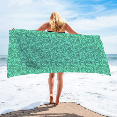 Green sripe printing square towel