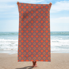 Orange priniting square towel