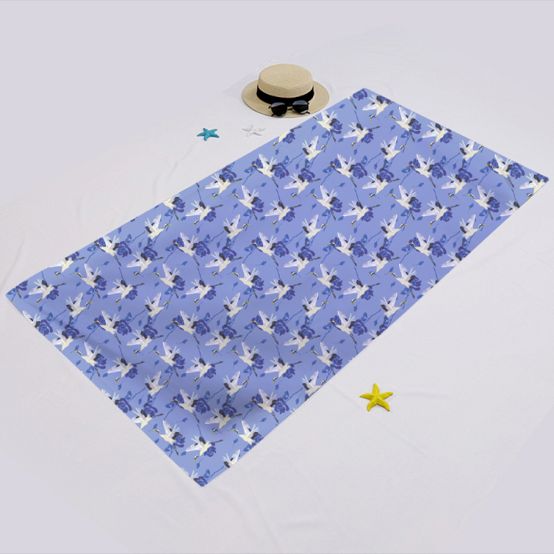 Blue swan printing square towel