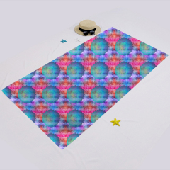Blue and pink printing square towel