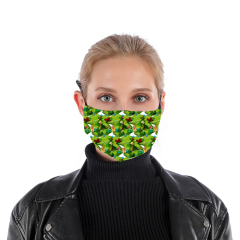Christmas gift with green background printed mask