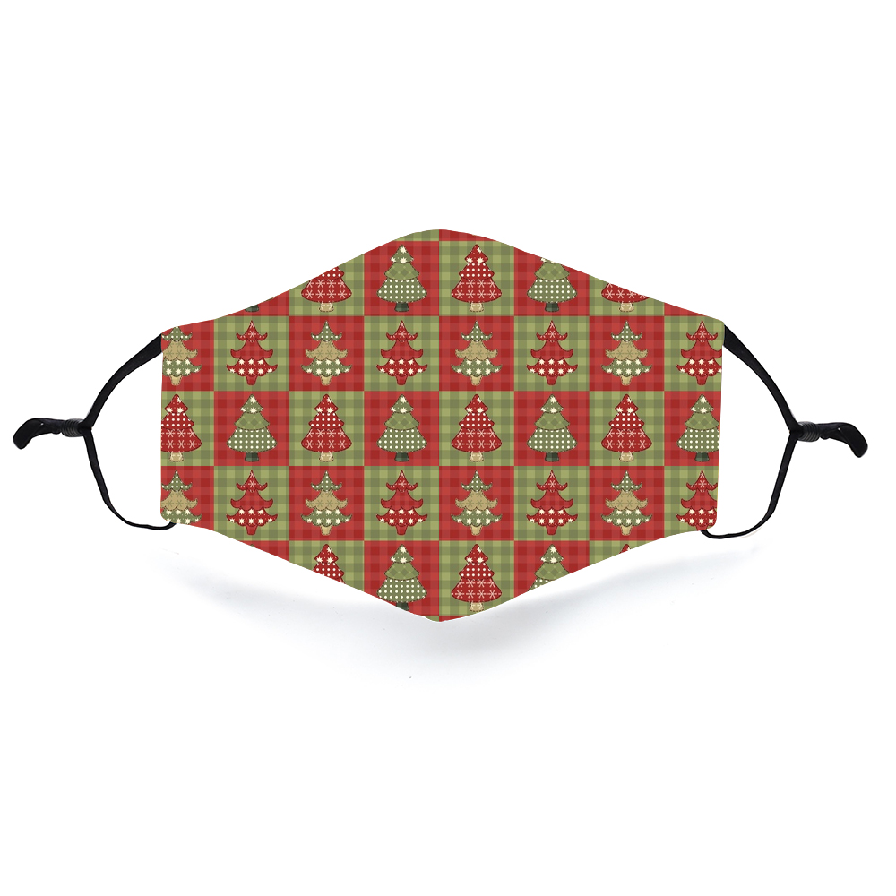 Checkered Christmas tree print mask