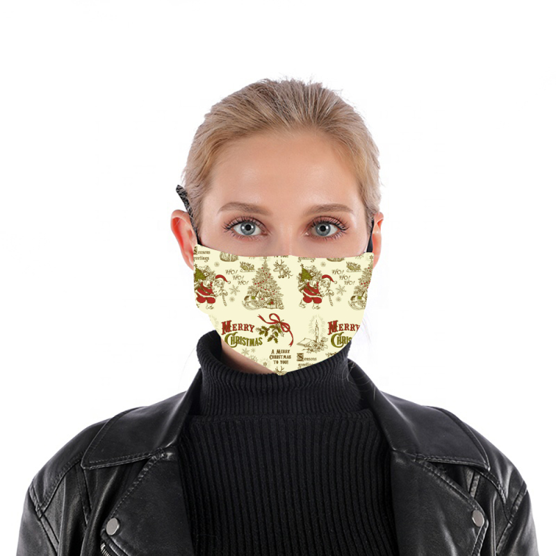 Light yellow Santa print mask