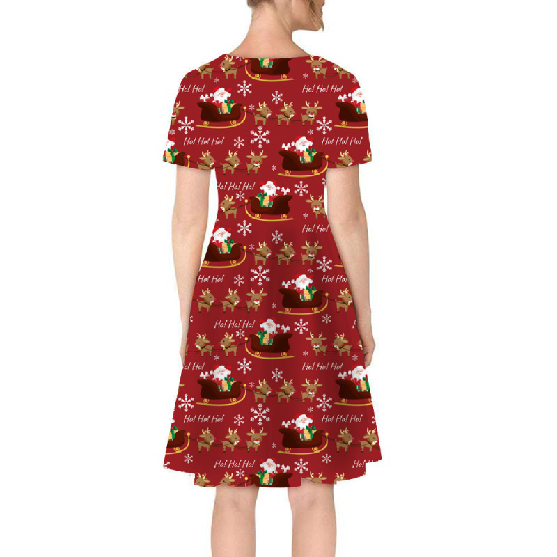 Red Christmas printed T-shirt dress