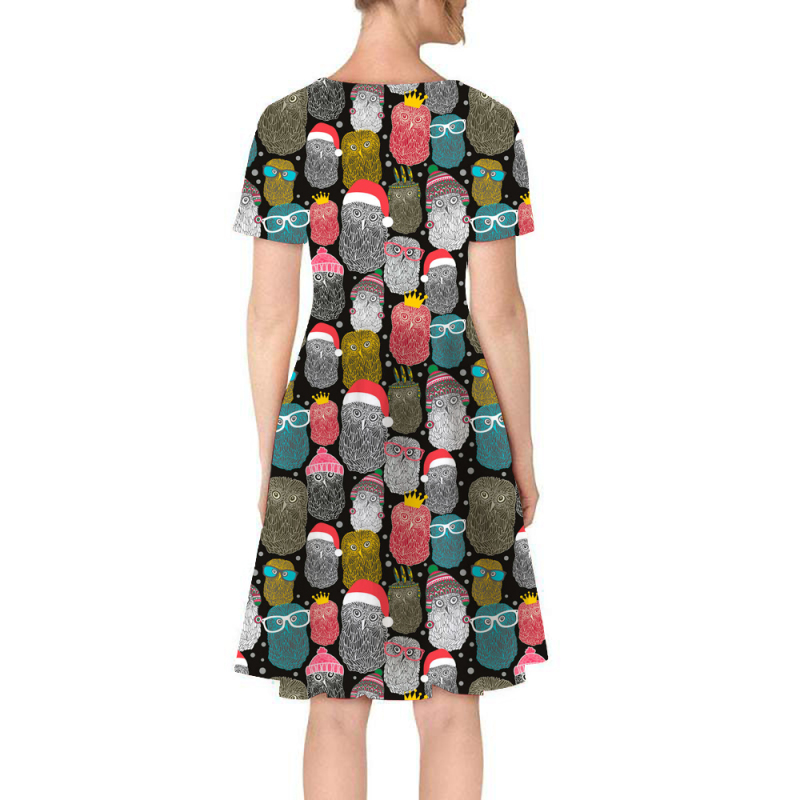 Colorful owl print T-shirt skirt