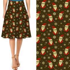 Santa Claus print skirt with military green background