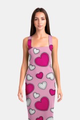 Pink and purple print package hip dress