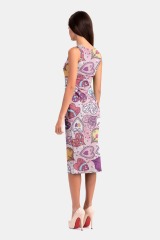 light purple print package hip dress