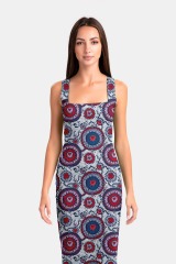 Colored circle print package hip dress