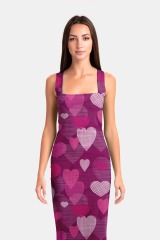purple love print package hip dress