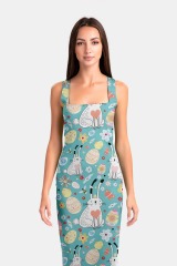 Turquoise animal print package hip dress