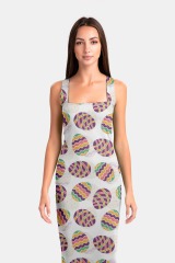 Color circle print package hip dress