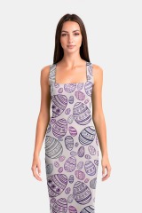 Purple print package hip dress