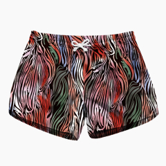 Women's Colorful stripe Print Summer Comfort Shorts