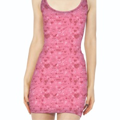 Pink print vest dress