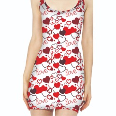 Gray and heart printed vets dress