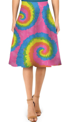 Pink swirl printed skirts