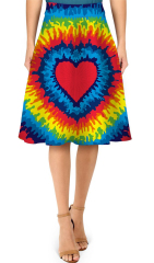 Color gradient love print skirt