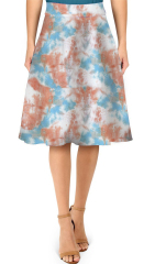 Blue and brown printed skirt