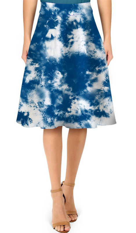 White and blue printed skirts