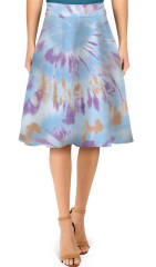 Blue and purple printed skirts