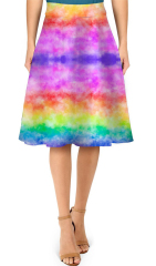 Purple gradient print skirt
