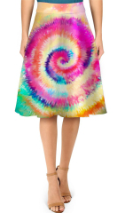 Color swirl print skirt