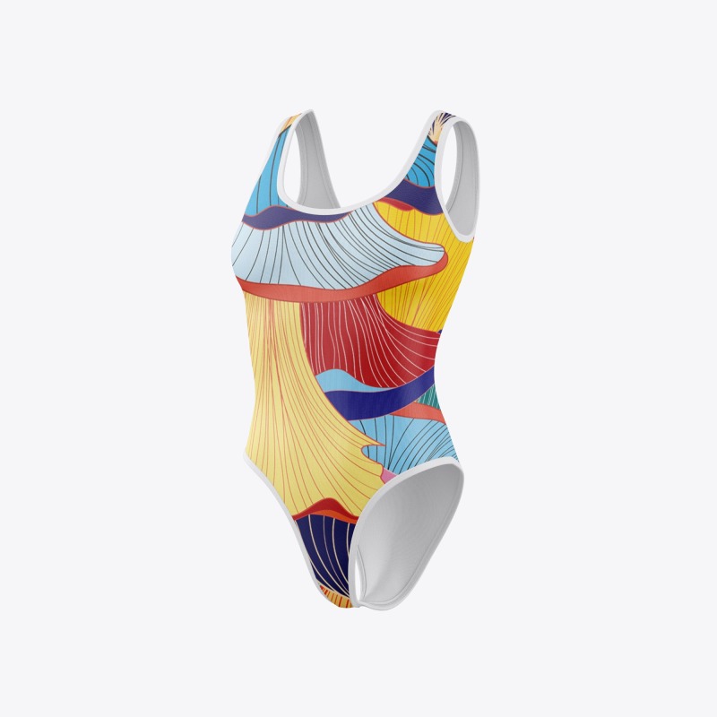 White Background Colorful Prints Bodysuits