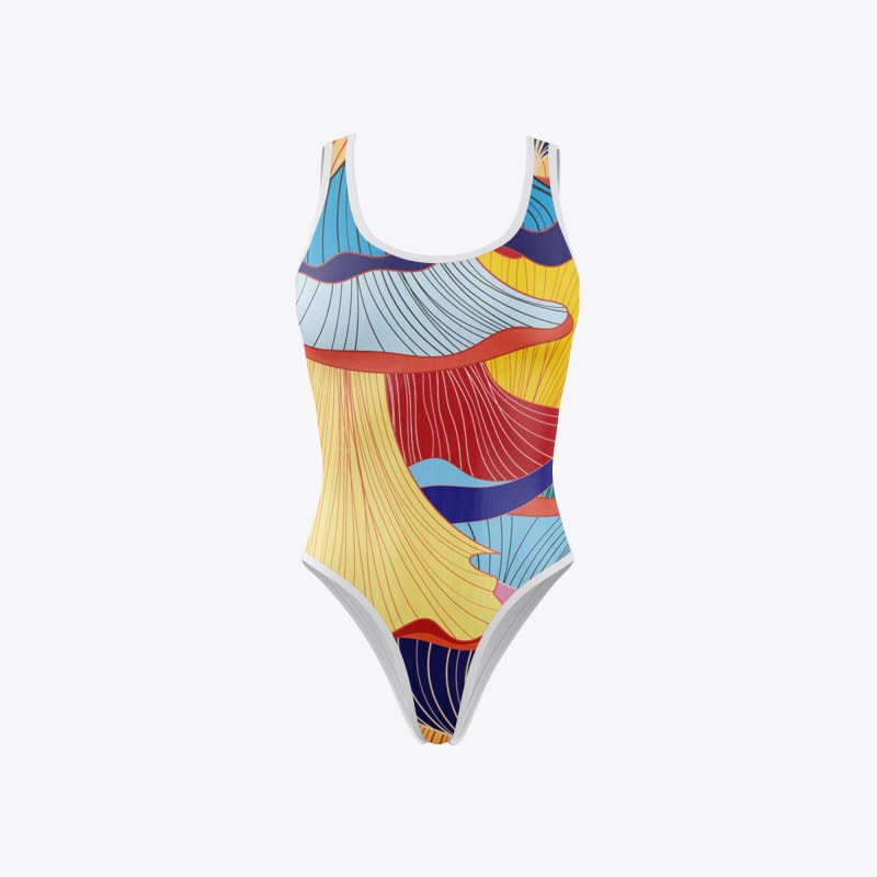 White Background Colorful Prints Bodysuits