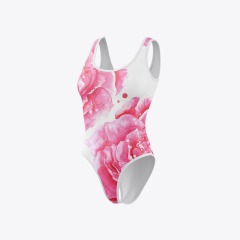 White Background Pink Prints Bodysuits