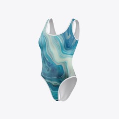 White Background Blue Prints Bodysuits