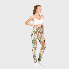 Colorful floral printed leggings