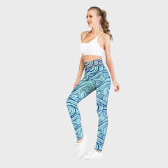 Lake blue wave printed leggings