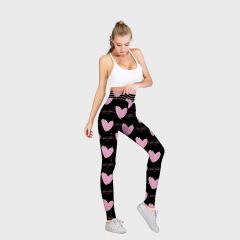 Black and pink print leggings