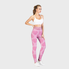 Pink print high waist leggings
