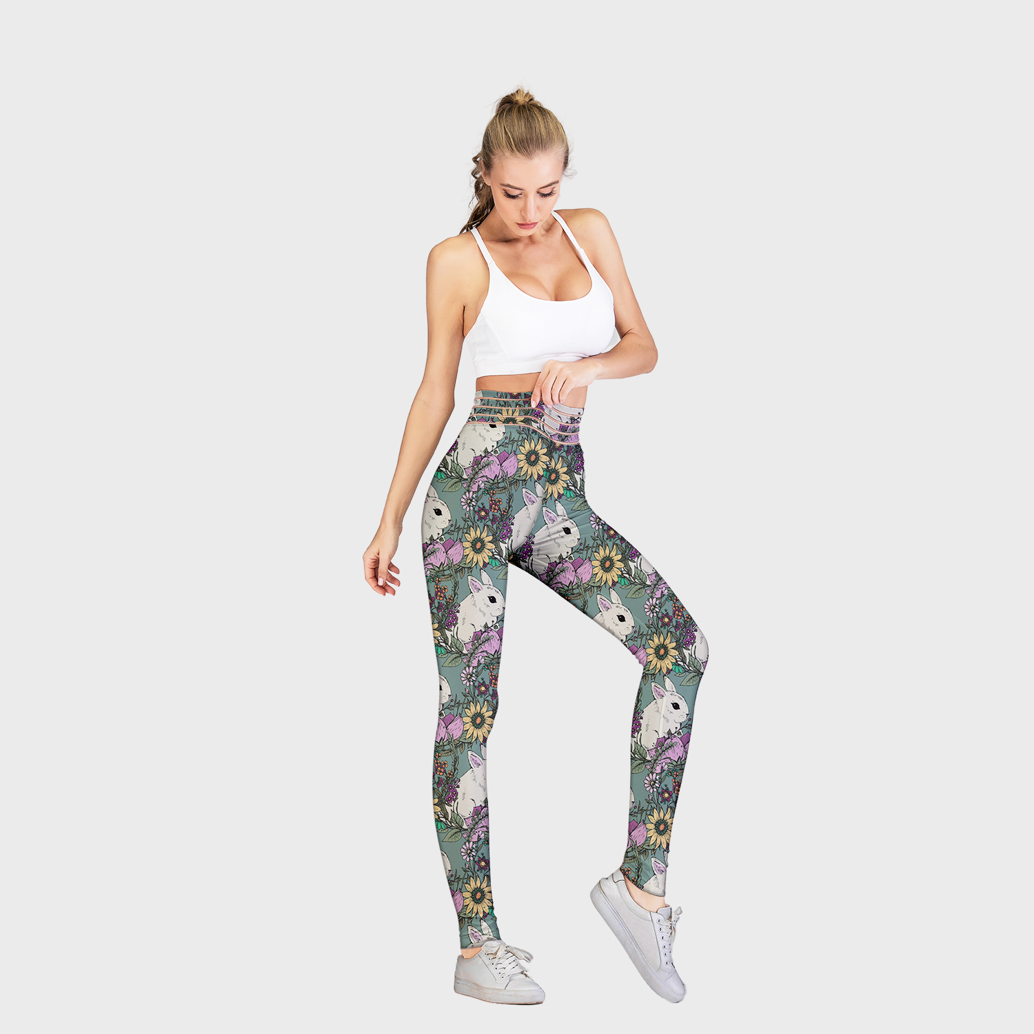 Printed high waist leggings