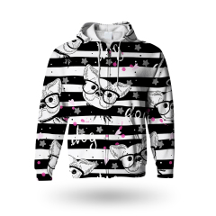 Printed zipper sweatshirts hoodies