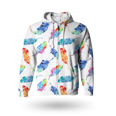 Printed zipper sweatshirts hoodies