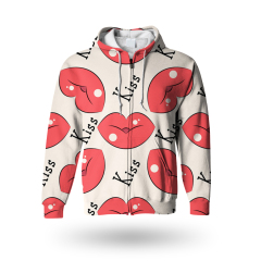 Printed zipper sweatshirts hoodies