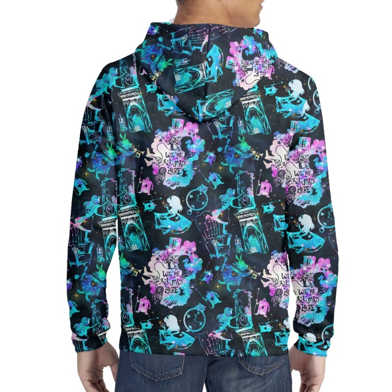Full print zip hooded hoodie