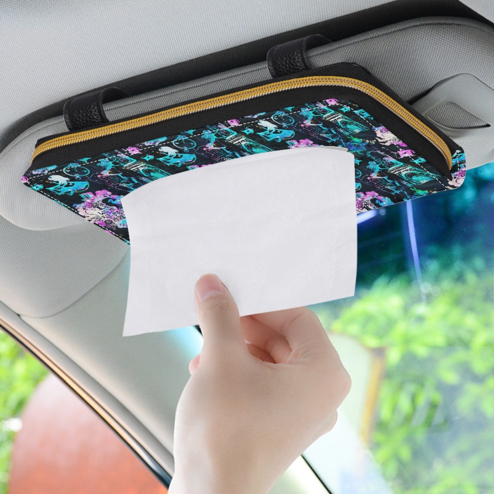 Car visor tissue box