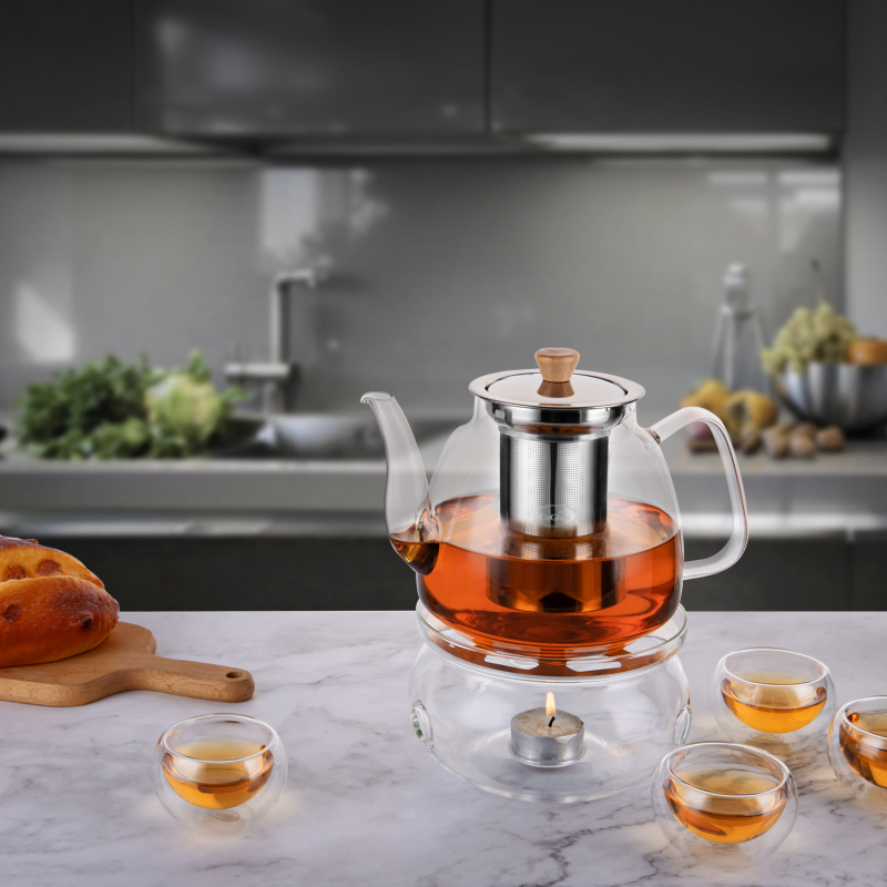 Glass Teapot with Removable Stainless Steel Infuser 37.5oz