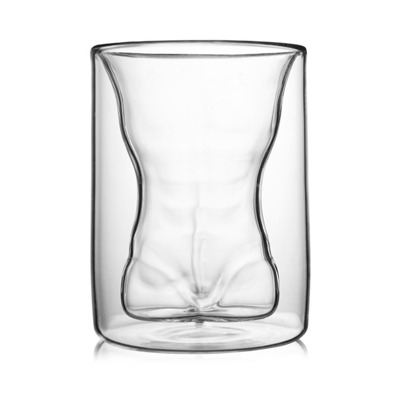 Clear Double Wall Borosilicate Beer Glass Cold Insulated Shot Glass 6oz.