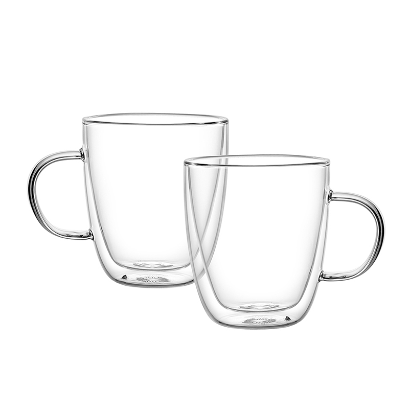 CnGlass Clear Double Wall Drinking Cup Thermal Insulated Borosilicate Glass Espresso Coffee Cups 5.4oz.