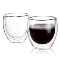 CnSneg Milk Tea Cup Double Wall Borosilicate Glass Espresso Coffee Mug For Cappuccino