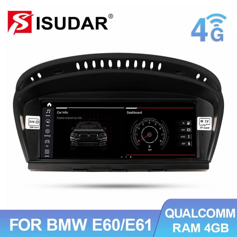 Isudar Qualcomm Android 10.0 car dvd player for BMW 5 series E60 E61 E62 E63