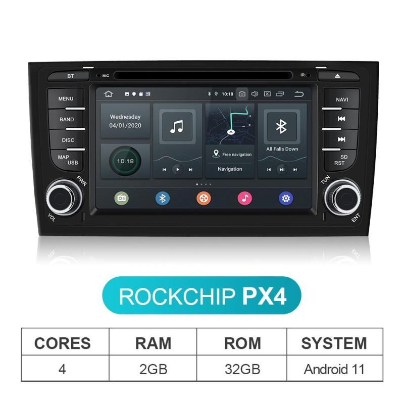 Isudar PX6 2 Din Android 11 For Audi A6 C5 S6 RS6