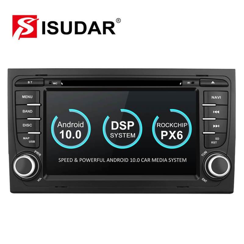 Isudar PX6 2 Din Android 10 Car Multimedia Player GPS DVD For Audi A4 A6