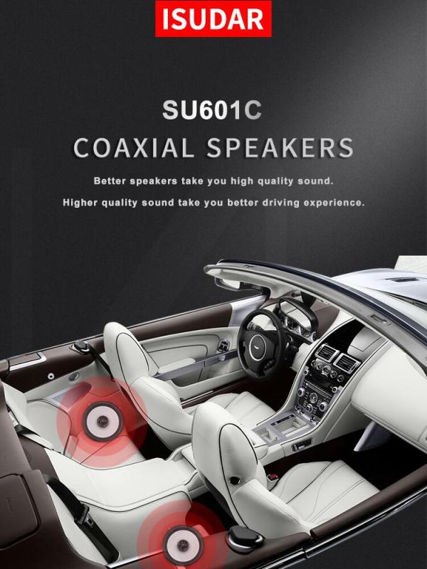 ISUDAR SU601C Car Coaxial Hifi Speakers 2 Pcs 6.5 Inch 2 Way Vehicle Door